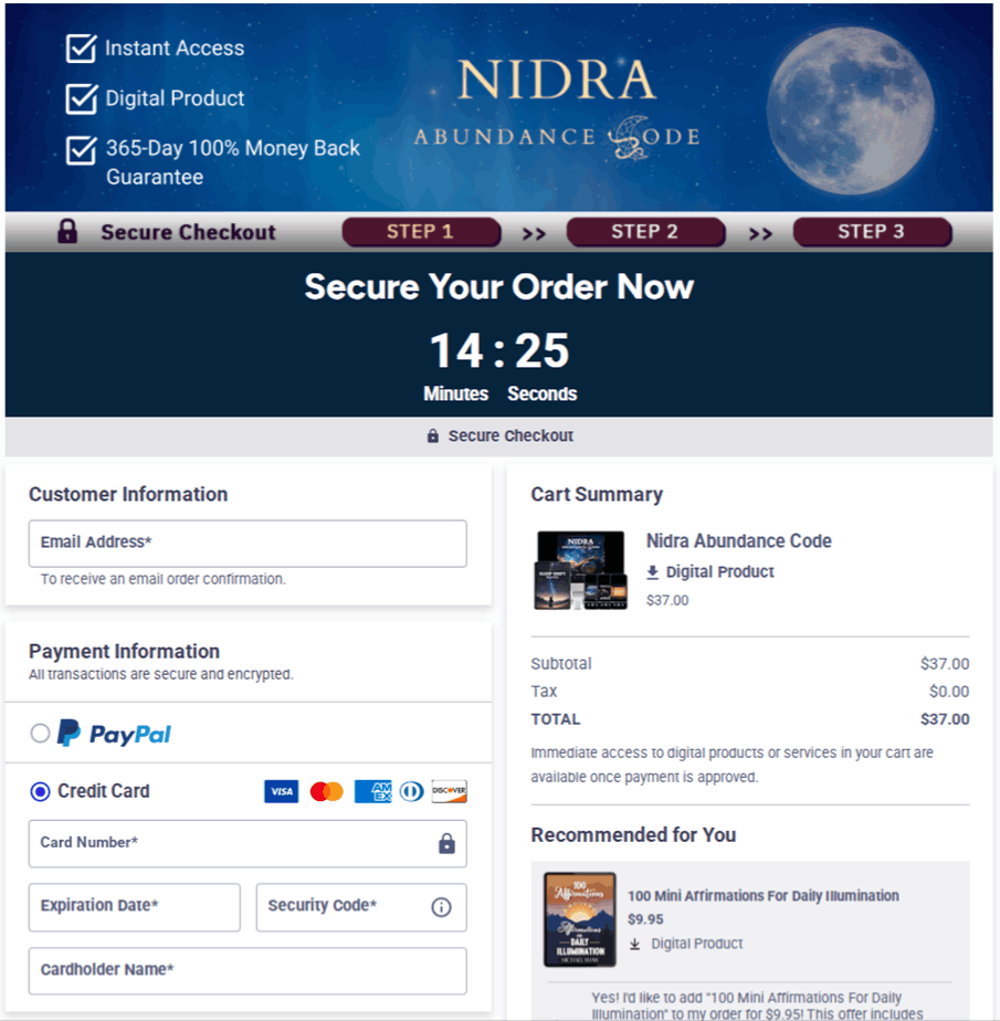 Nidra Abundance Code Checkout